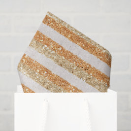 Gold Orange Glitter Cream Streifen Funkeln & Glänz Seidenpapier