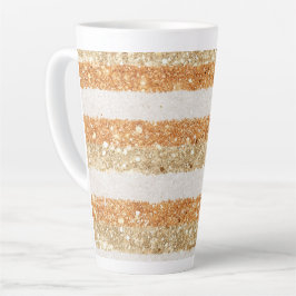 Gold Orange Glitter Cream Streifen Milchtasse