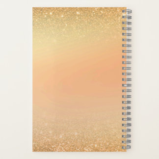 Gold & Orange Notebook with Sparkle Glam Aesthetic Notizbuch