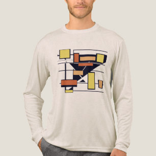 Gold Orange Rust Black Geometric Art in Boxen Tri-Blend Shirt