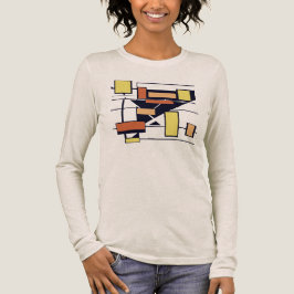 Gold Orange Rust Black Geometric Art in Boxen Tri-Blend Shirt