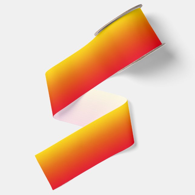 Gold Orange und Helle Rot Gradient Ripsband (Rückseite)