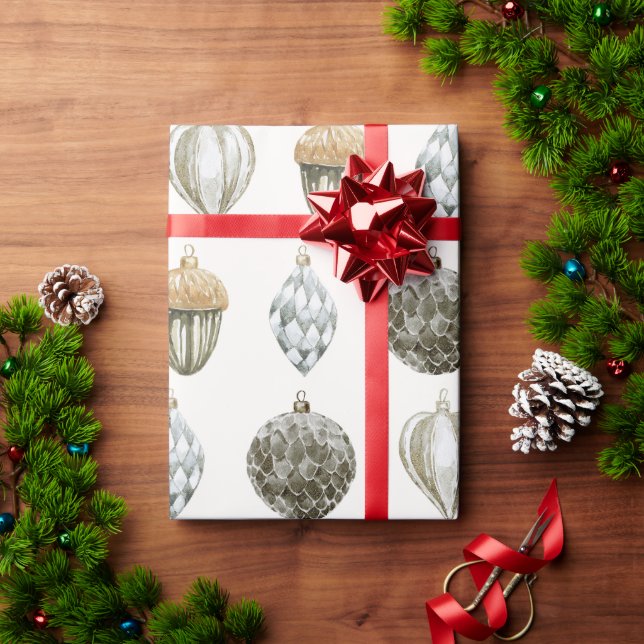 Gold Ornamente Weihnachtswrapping Papier Geschenkpapier (Feiertagsgeschenk)