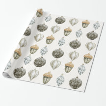 Gold Ornamente Weihnachtswrapping Papier