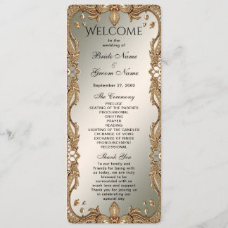 Gold Ornate Frame Wedding Programme