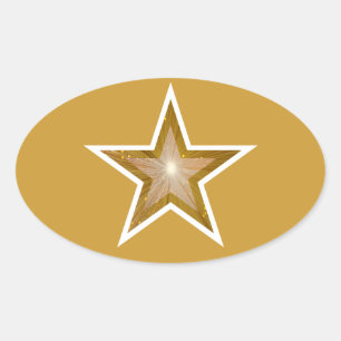 "Gold" - ovale Aufkleber gelb