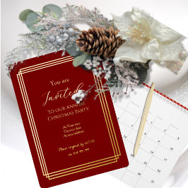 Gold Over Burgundy Foil Invitation Card Folien Feiertagskarte