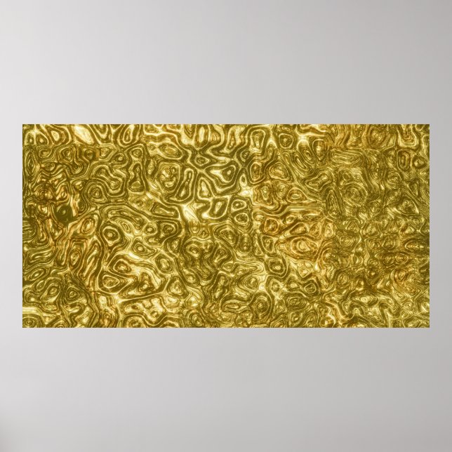 Gold Paint Design: Luxuriös und künstlerisch metal Poster (Vorne)