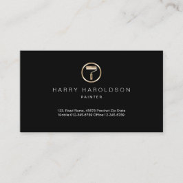 Gold Paint Roller Icon Painter Business Card Visitenkarte