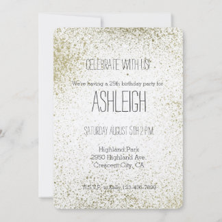 Gold Paint Spritzer Geburtstag Einladung