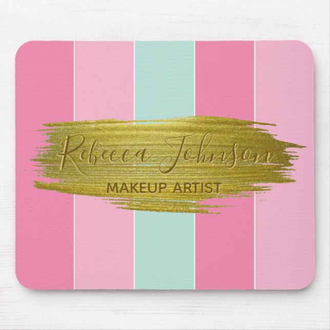 Gold Paint Stroke Colorful Stripes - Mousepad (Vorne)
