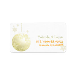 Gold Paisley Ball December Wedding Address Adressaufkleber
