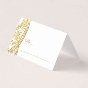Gold Paisley Carte de Mariage traditionnelle indie