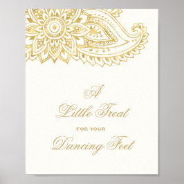 Gold Paisley eine kleine Leckerei für Ihre Tanzfüß Poster