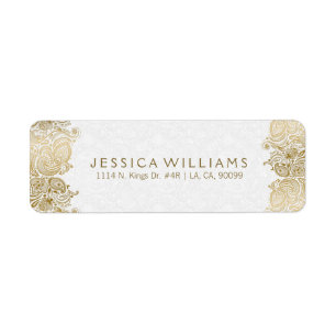 Gold Paisley Lace auf Weiß