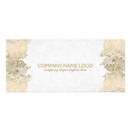 Gold Paisley Lace auf Weiß Werbekarte