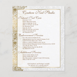 Gold paisley Lace White Background Flyer