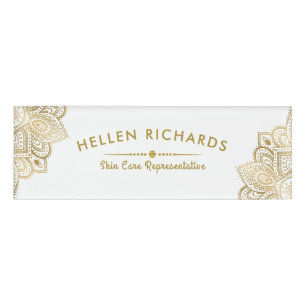 Gold Paisley Mandala Namenschild