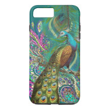 Gold Paisley Peacock & Feathers