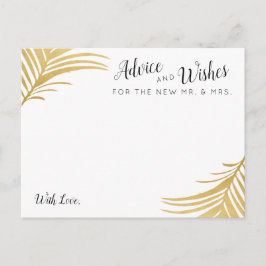 Gold Palm Blätter Hochzeitsratgeber und Wunschkart Hinweiskarte