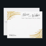 Gold Palm Blätter Hochzeitsratgeber und Wunschkart Hinweiskarte<br><div class="desc">Moderne tropische goldene Palmenfronten auf einer modernen und eleganten Gästebuchskarte. Ideal für Hochzeiten an tropischen Stränden. * * * * * * * * * * * Klicken Sie auf KENNEN,  um die Hintergrundfarbe,  die Schriftart und die Textanordnung zu ändern. * * * * * * * * *</div>
