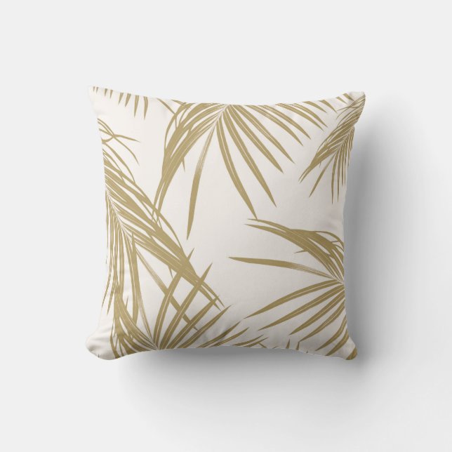Gold Palm Blätter Traum #1 #tropical Kissen (Vorderseite)
