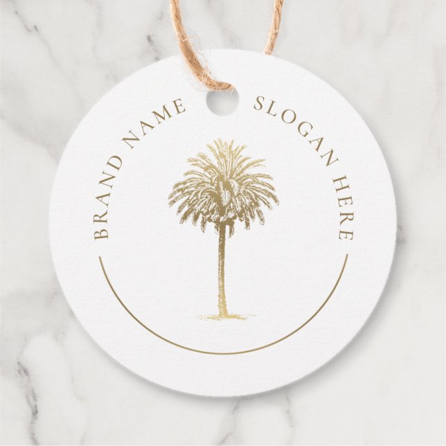 Gold Palm Tree Logo Geschenkanhänger (Rückseite)