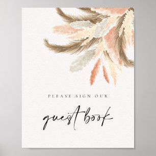 Gold Pampas Grass Gästebuch Wedding Sign C100