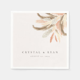 Gold Pampas Grass Wedding Guest Paper C100 Serviette