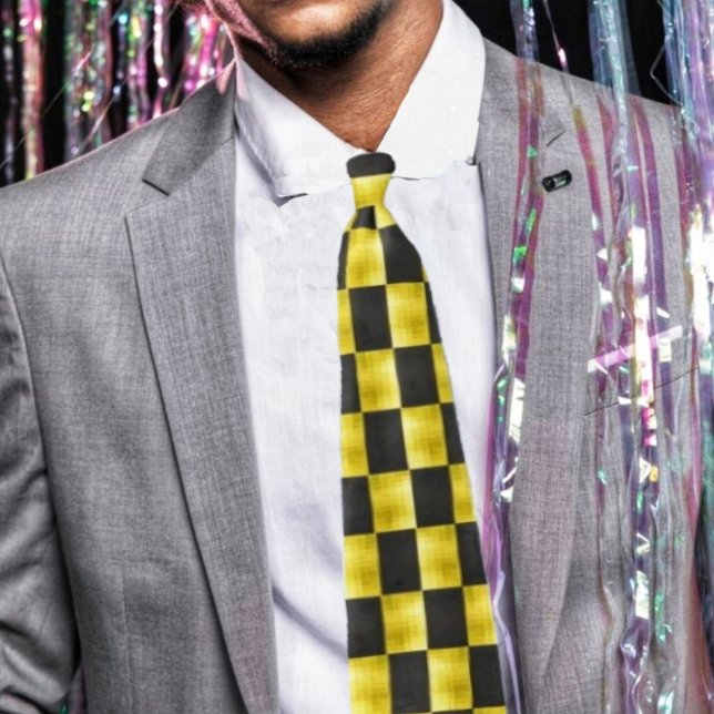 Gold-paneled Black-IV Krawatte (This tie, is for the man who definitely, likes to step out in style!)