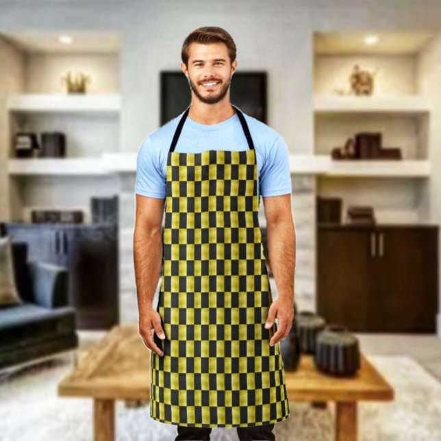 Gold-Paneled-Black-IV Schürze (This eye-catching apron, is a great look for the family chef!)