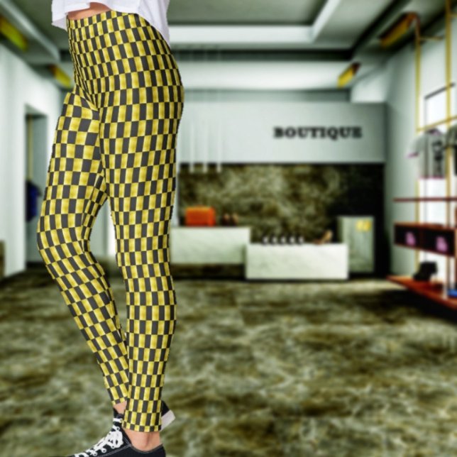 Gold-paneliert-Schwarz-IV Leggings (Step out in contemporary style, when wearing these Gold,-Paneled Black IV Leggings!)