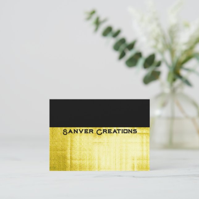 Gold Panels Black Business Card Visitenkarte (Stehend Vorderseite)