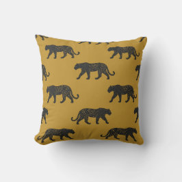 Gold Panther Blockdruck-Kissen Kissen