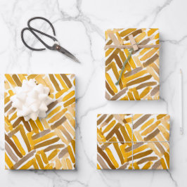 Gold Paper Design Vier Geschenkpapier Set