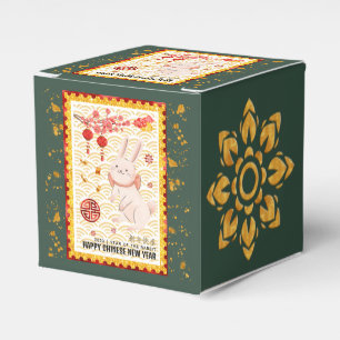Gold Papercut 2023 Kaninchen Chinesisches Neujahr Geschenkschachtel