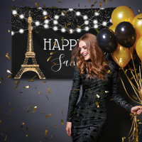 Gold Paris Eiffel Tower Glitzer Lights Sweet 16