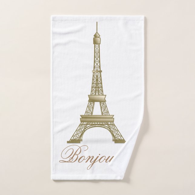 Gold Paris Tour Eiffel France Décor rose (Serviette à main)