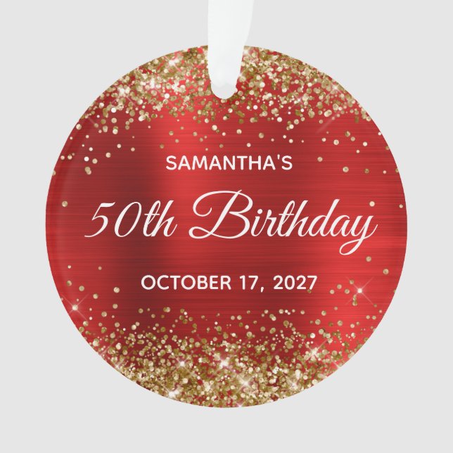 Gold Parties scintillant Red Foil 50e anniversaire (devant)