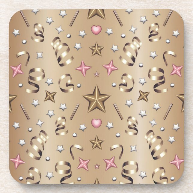 Gold Party feiert Untersetzer Set (Vorderseite)