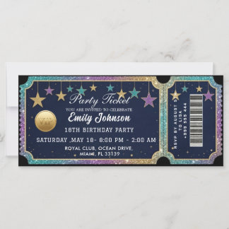 Gold Party Ticket Invitation