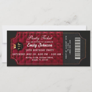 Gold Party Ticket Invitation