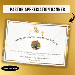 Gold Pastor Dankbarkeits Kirchenjubiläumsveranstal Banner