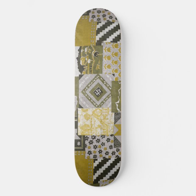 Gold Patchwork Skateboard Deck (Vorderseite)