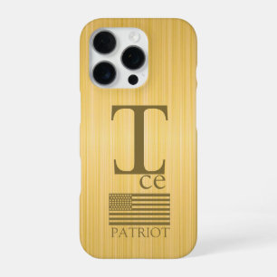 Gold-patriotisches "I"-Monogramm-Handygehäuse — Am iPhone 16 Pro Hülle