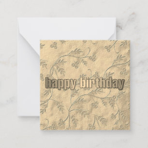 Gold Pattern Happy Birthday Mitteilungskarte