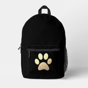 Gold Paw Print Backpack   Begleiter-Lover-Geschenk Bedruckter Rucksack