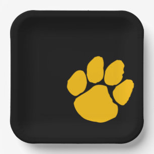 Gold-Pawprint für Teller von Black Paper Party