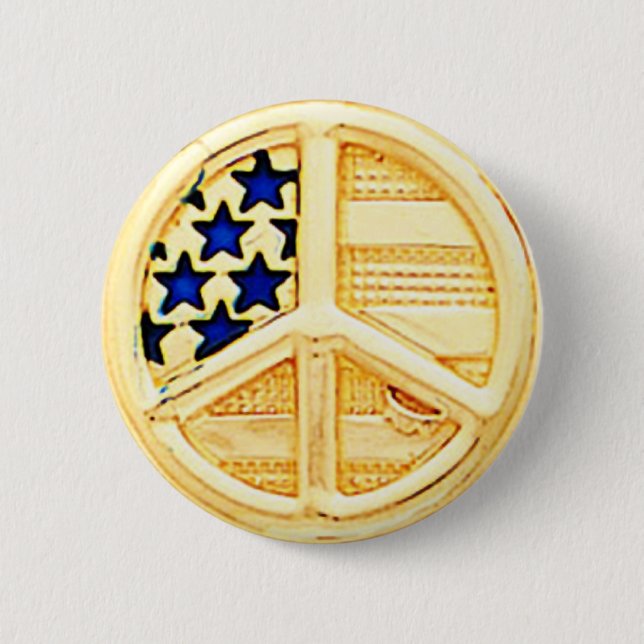 Gold Peace Sign Button (Vorderseite)
