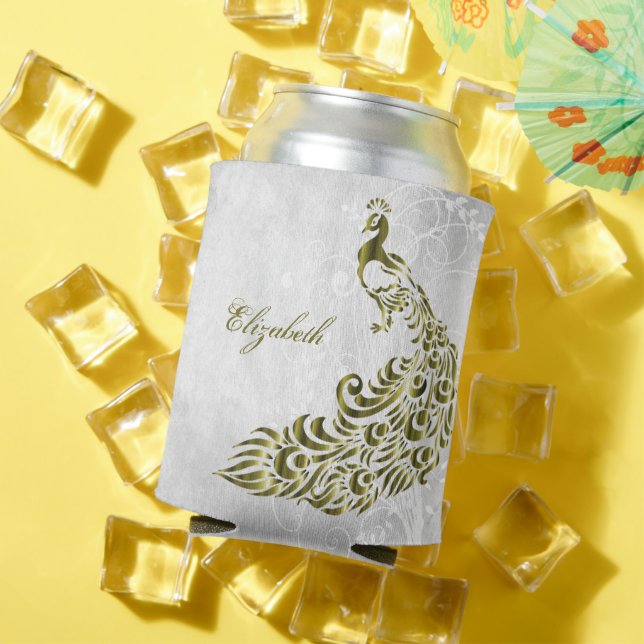 Gold Peacock Personalisiert Can Cooler Dosenkühler (In Situ Sommer)